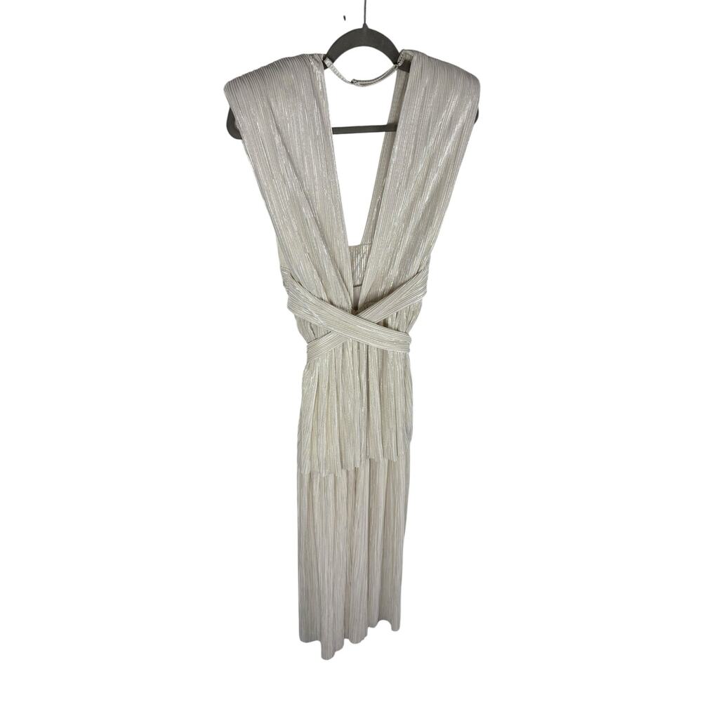 Sabina Musayev Ophelia Dress Pleated Shimmer Bridal Cocktail Party Regency S - Picture 9 of 11